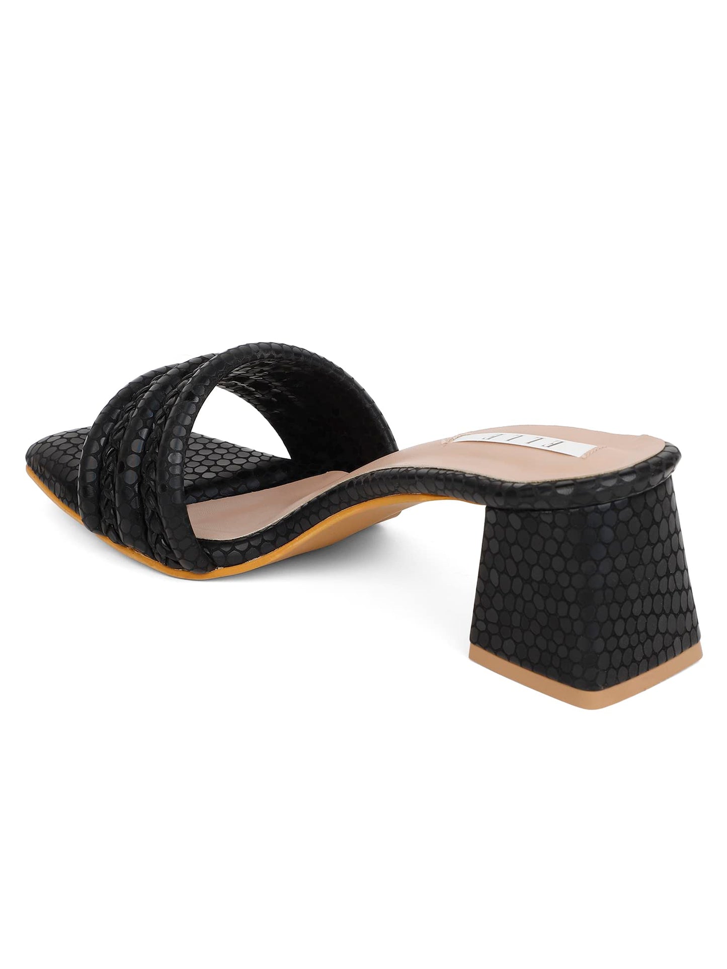 ELLE Women's Black Block Sandals