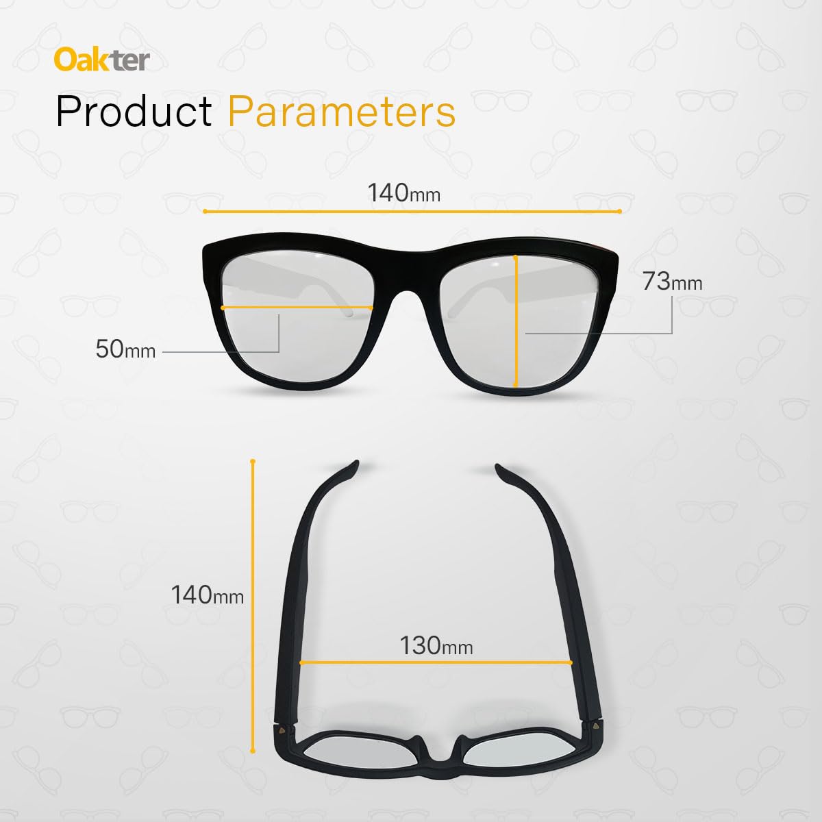 OAKTER Smart Glasses with Wireless Bluetooth | Hands-Free Calling | Open Ear Music | Sport Headset | Intelligent Eyewear | Connect with Your Mobile/Tablet | Black