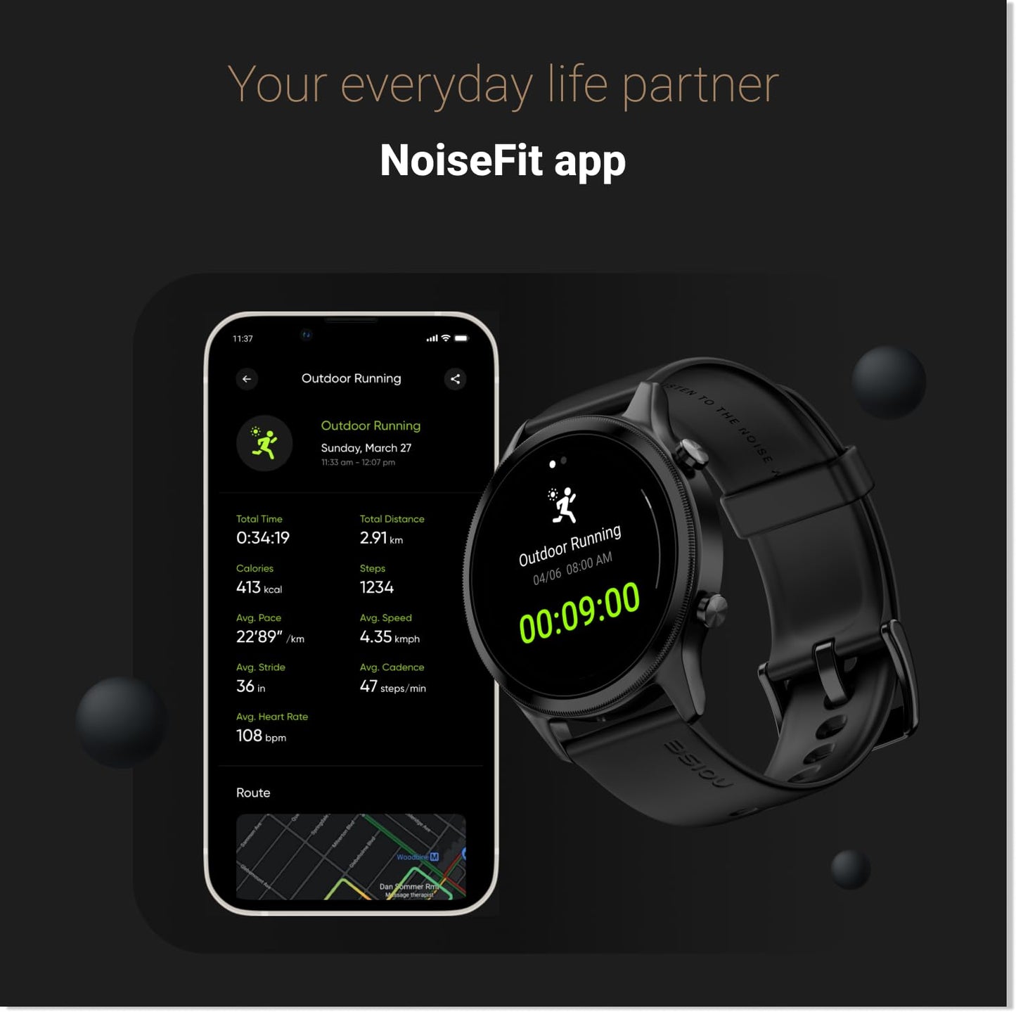 Noise Evolve 3 1.43" AMOLED Always on Display, BT Calling, Round Dial, Metallic Design Smart Watch for Man & Woman, Smart Gesture Control, 100 Sports Modes (Carbon Black)