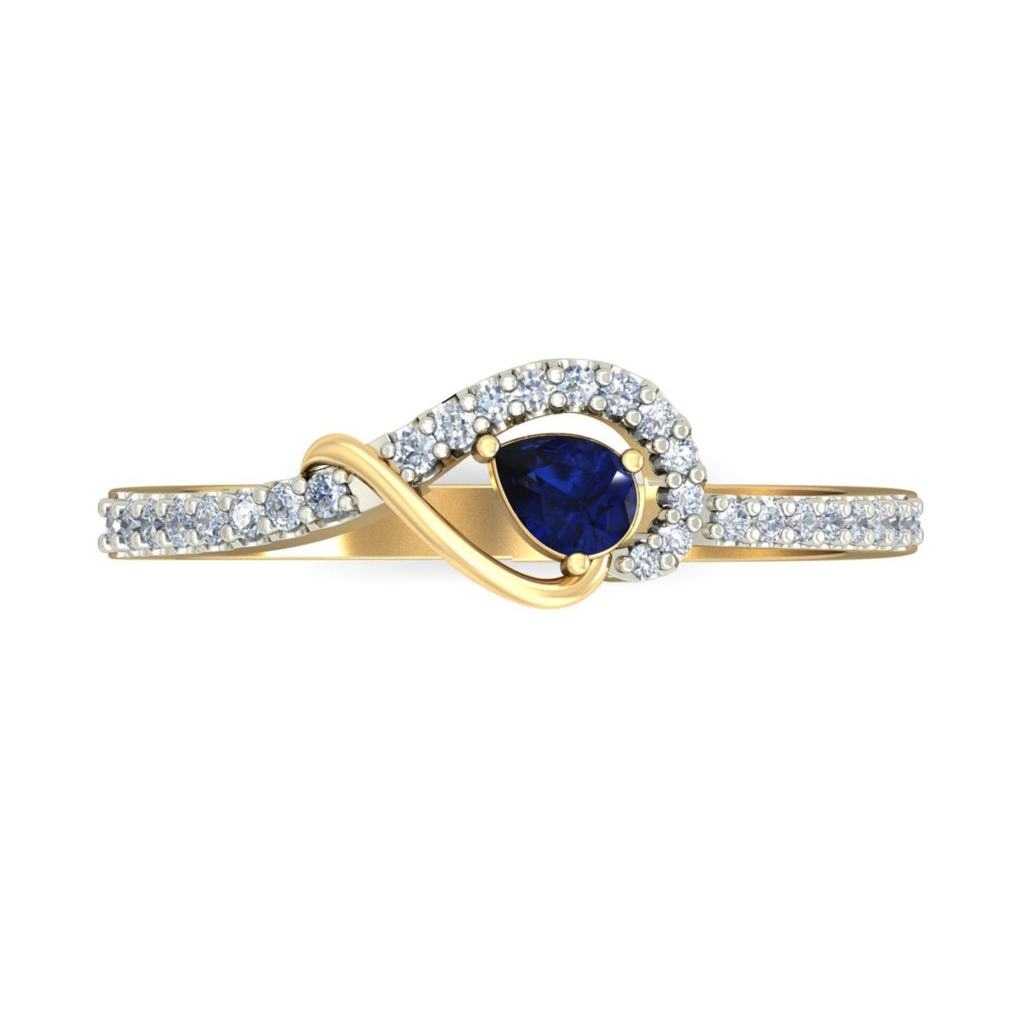 PC Jeweller The Safir 18KT Yellow Gold and Diamond Ring for Women