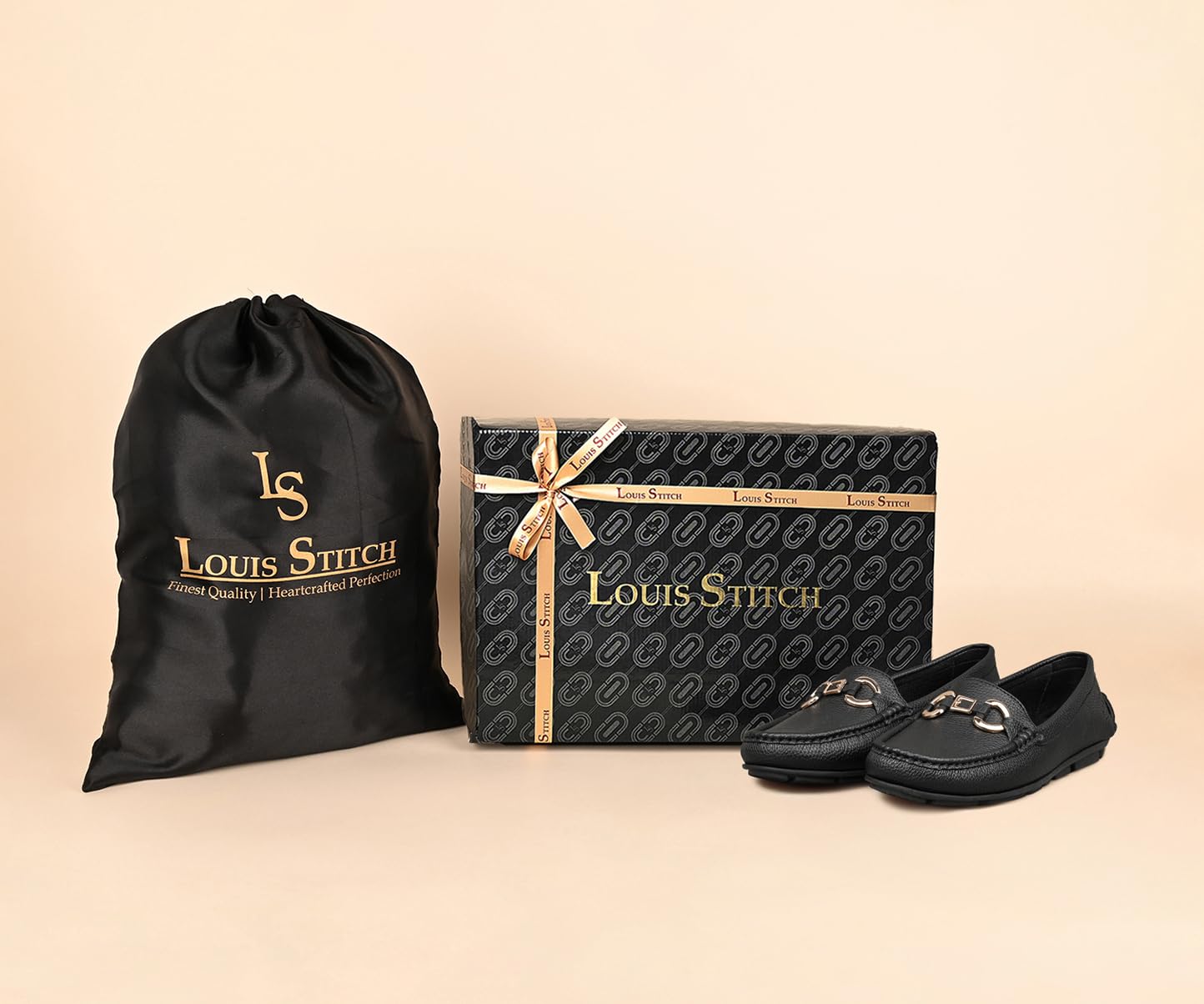 LOUIS STITCH Women’s Black Premium Slip-On Loafers with Buckle | Elegant Solid Slip-On Comfort Shoes for Casual and Formal Wear | Slip-On Loafer Shoes for Women | LSLD-BLR-DB | UK-8