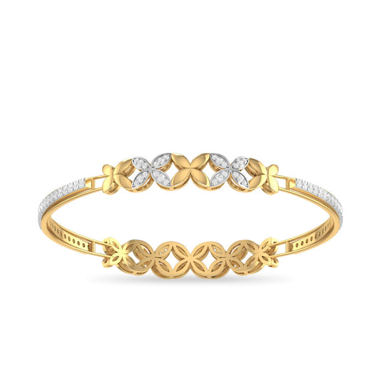 PC Jeweller 14k (585) Yellow Gold and Solitaire Bangle for Women