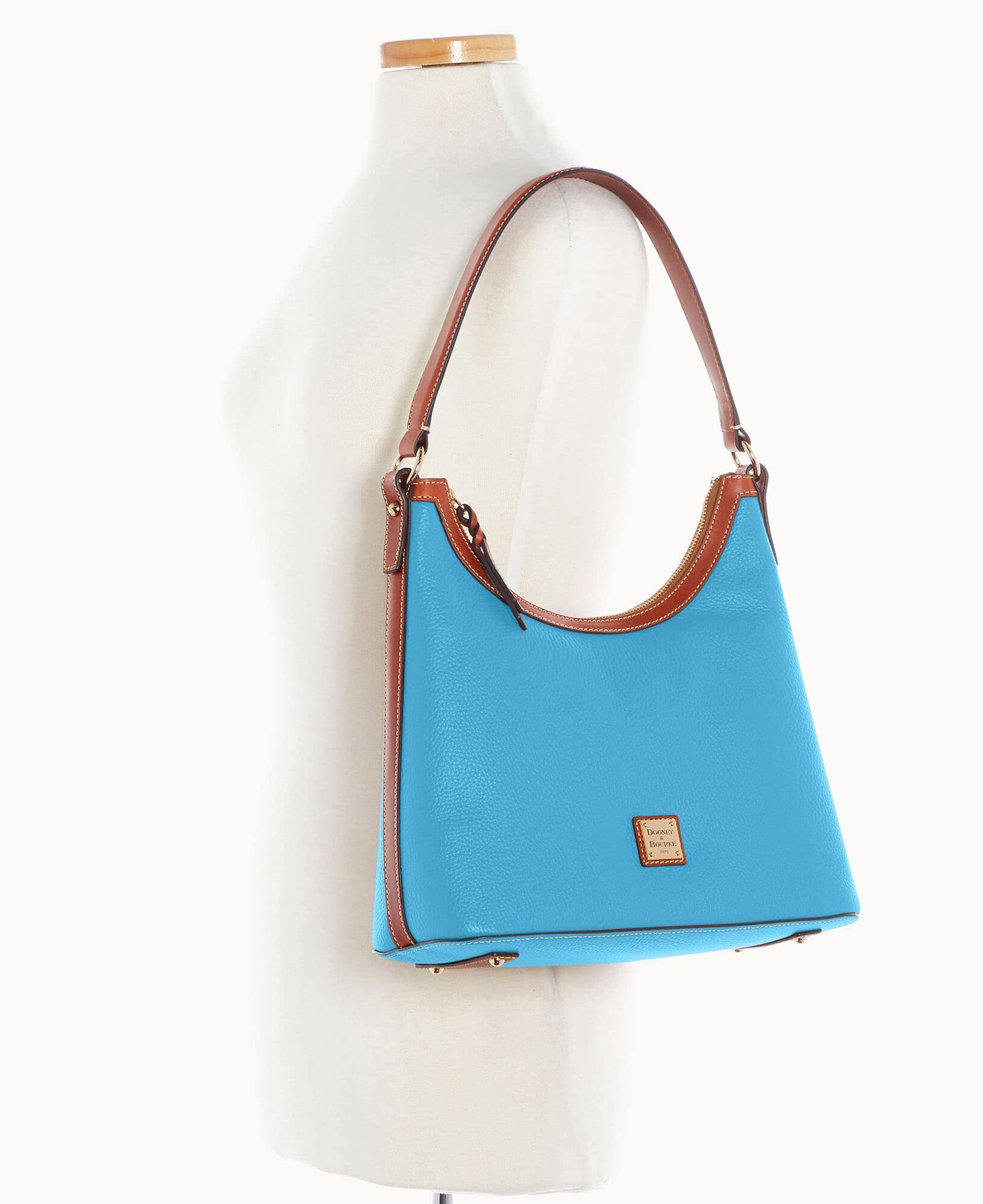 Dooney & Bourke Handbag, Pebble Grain Hobo Shoulder Bag - Sky Blue, Sky Blue, One Size