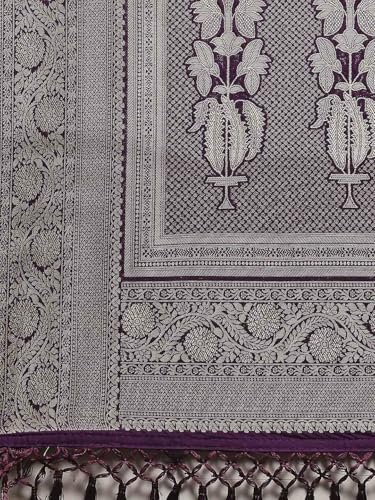 Meena Bazaar Women's Art Silk Saree with Unstitched Blouse Piece | Traditional Ethnic Wear Saree | Festive, Wedding & Party (Purple)