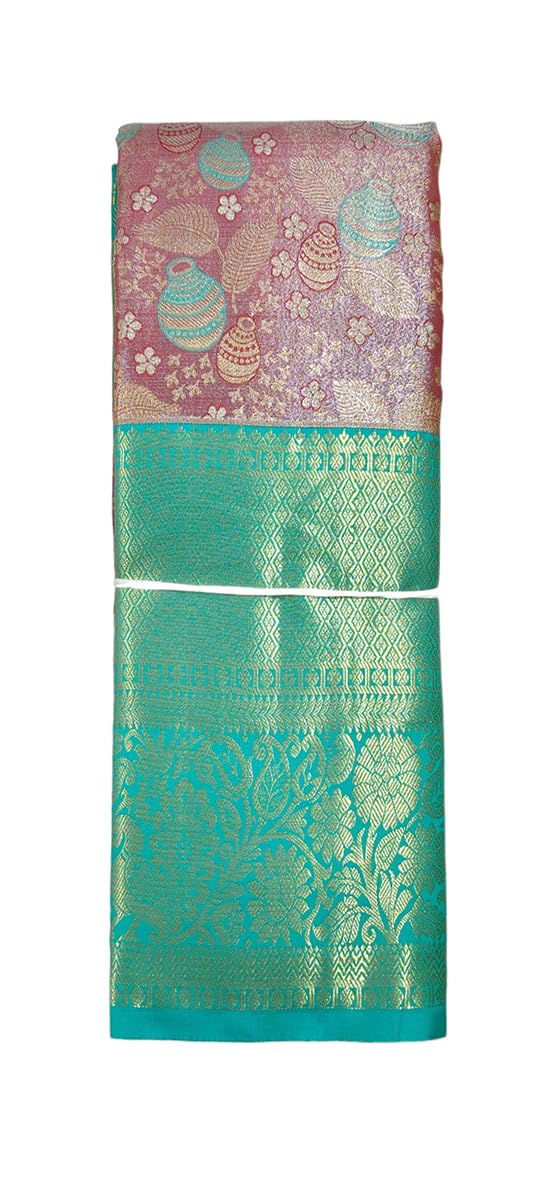 VFCollections Women's Kanchipuram Silk Pure Pattu Sarees With Blouse