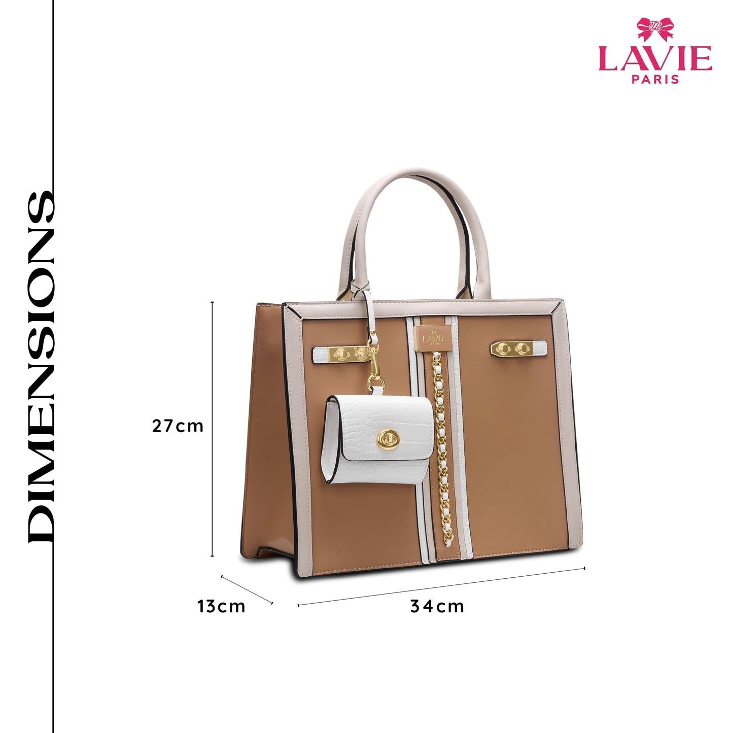 LAVIE PARIS Women's Louvre Chain Satchel Bag | Satchel Handbag for Work | Ladies Purse | Stylish Shoulder Bag | Gift for Women
