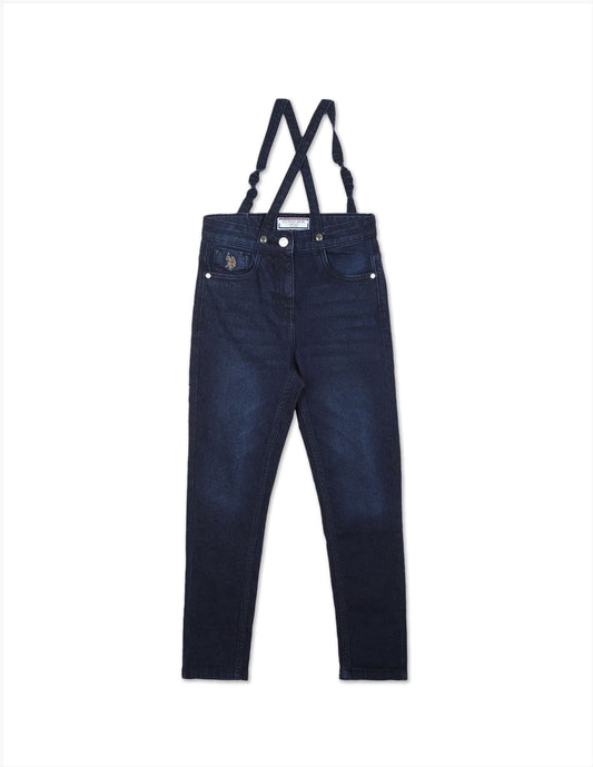 U.S. POLO ASSN. Girl's Regular Jeans (UGJEN0089_DK. Blue_S)