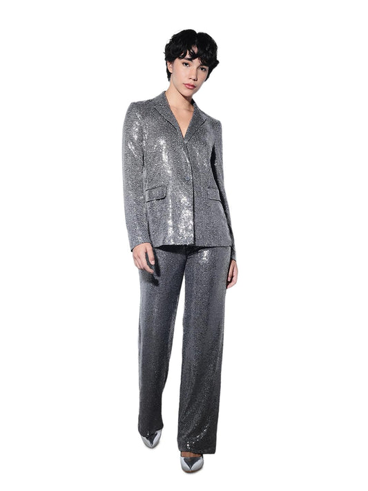 ONLY Women Tailored Fit Silver Blazer