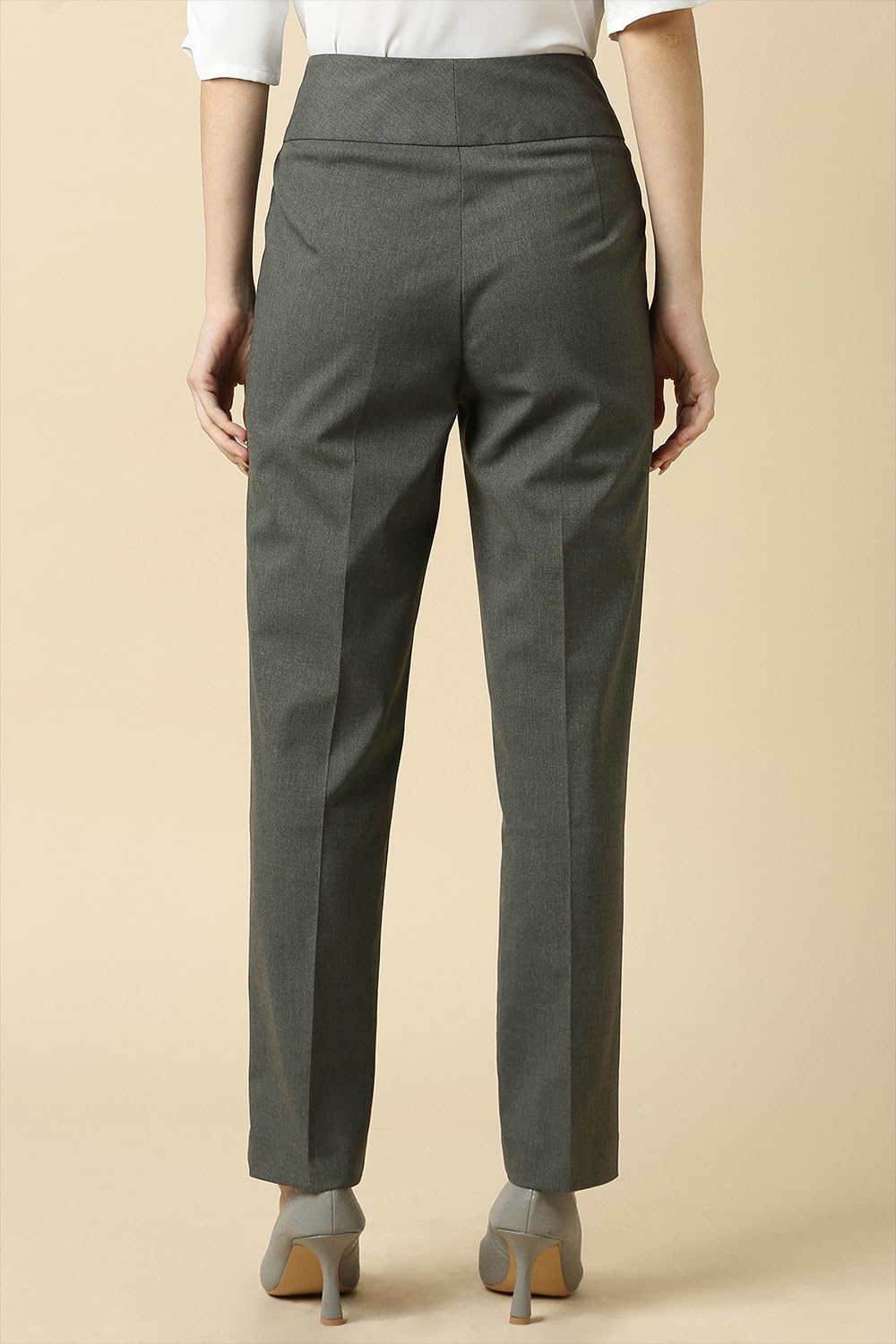 Allen Solly Women's Regular Casual Pants (AHTPWRGPF85090_Grey