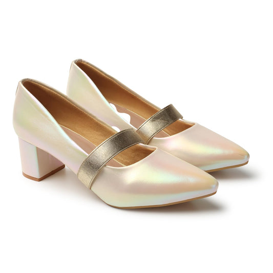 ELLE Women Shoes, Gold, UK-5