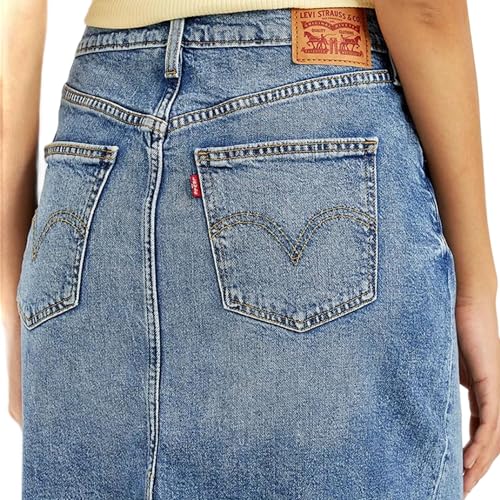 Levi's Women's High Rise Blue Straight Fit Skirt
