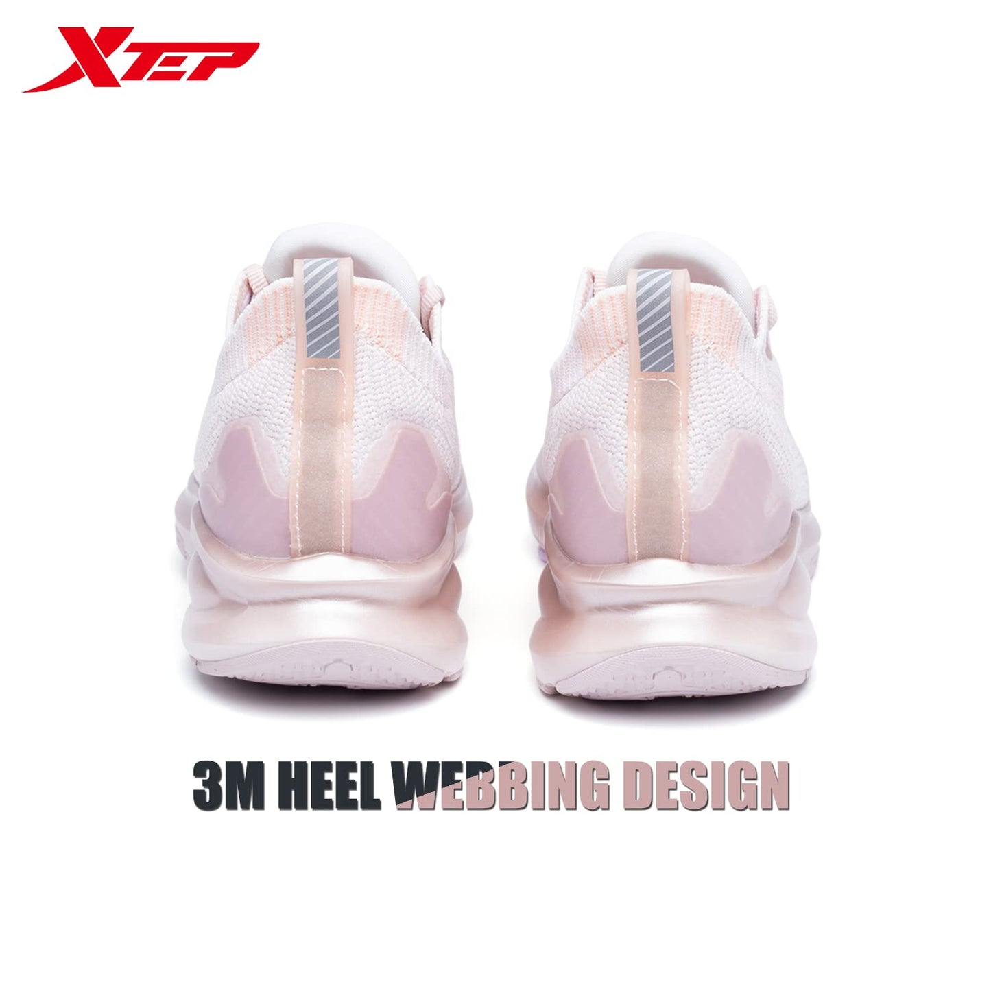 XTEP Pink Women's Stylish Upper Flexible Sole Running Shoes with Rebounding (6 UK)