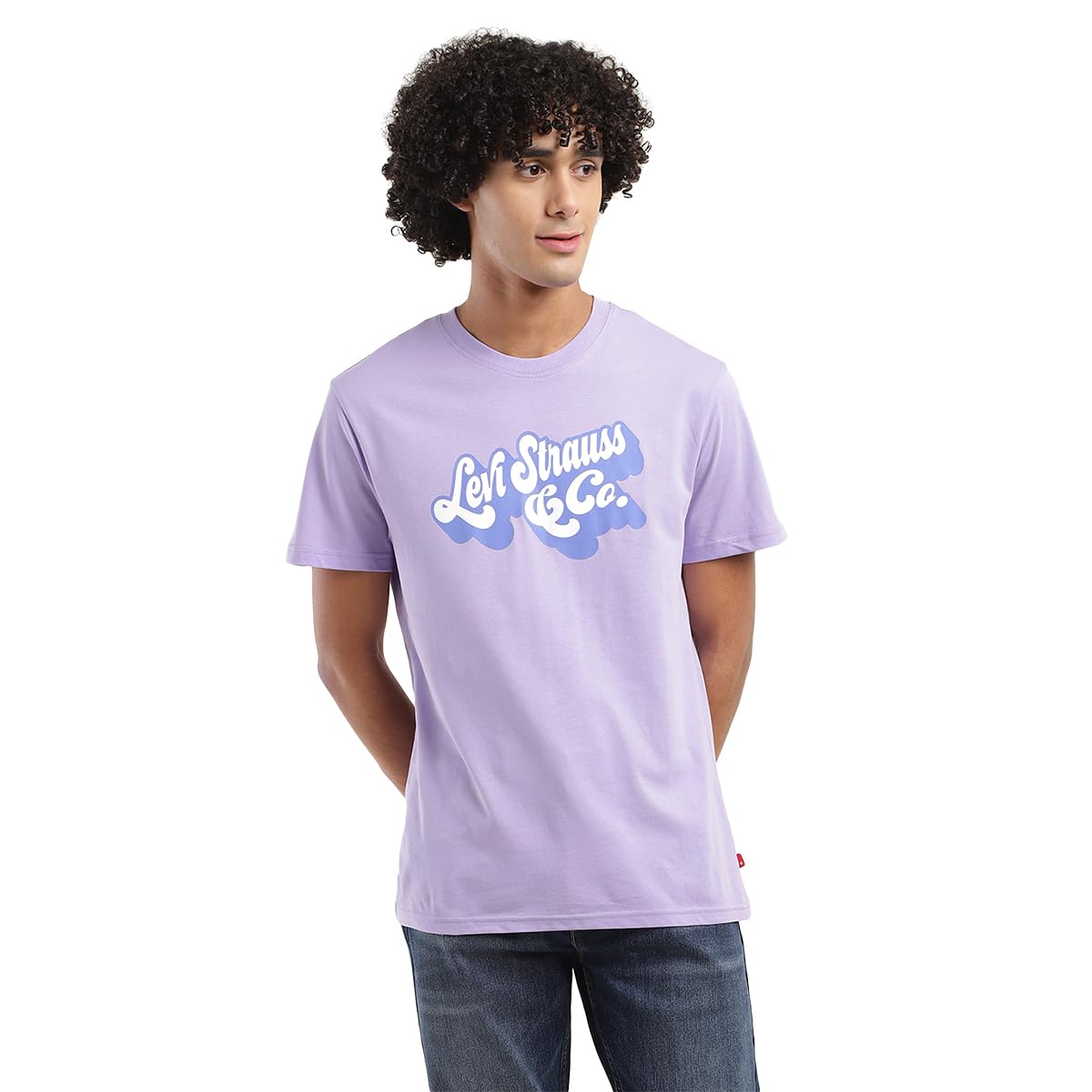 Levi's Men's Geometric Regular Fit T-Shirt (16960-1295_Purple