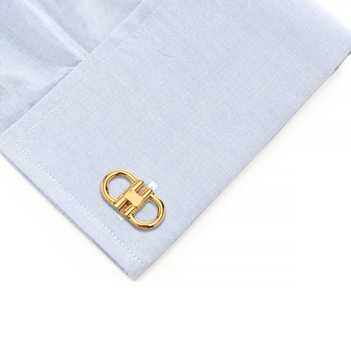 TRUESILVER ACPL 925 Sterling Silver Cufflinks for Men | BIS Hallmarked 14K Gold-Plated Horse Bit Cufflink | Jewelry Set for Weddings, Anniversaries