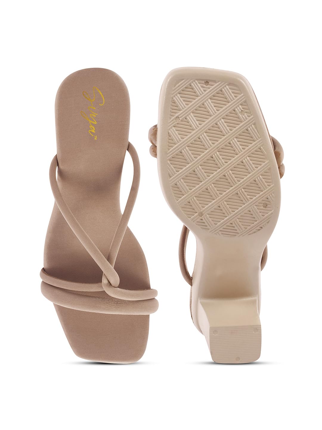 SVYA Comfortable Heel Sandals for Women and Girl. (Chiku, UK Footwear Size System, Adult, Women, Numeric, Medium, 6)