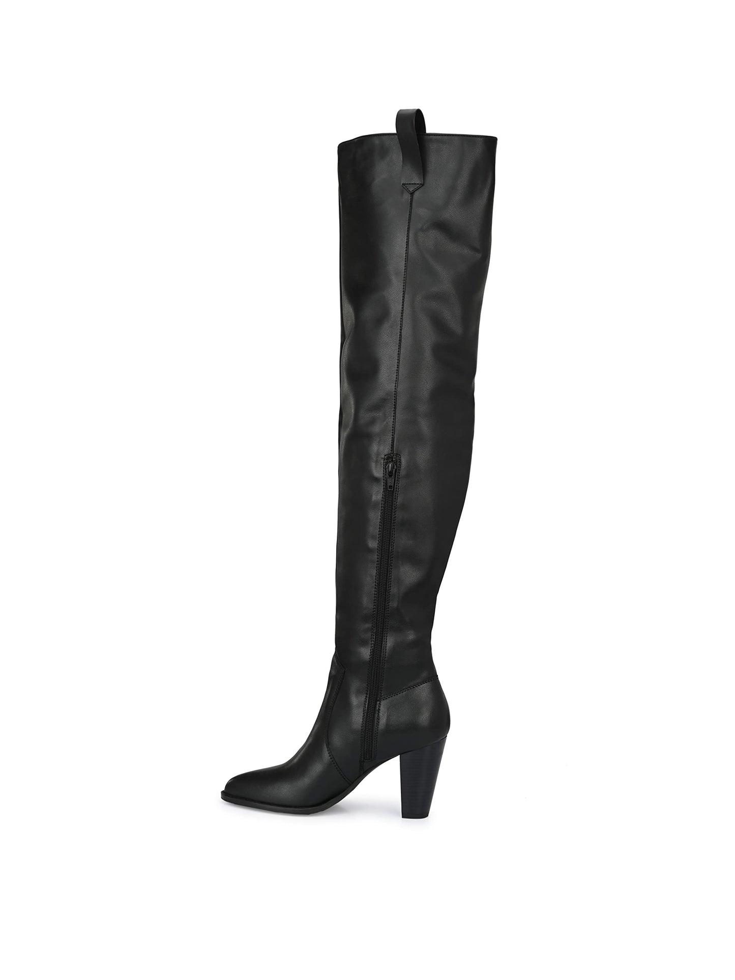 Delize Black Women mid Heel Over Knee Boots