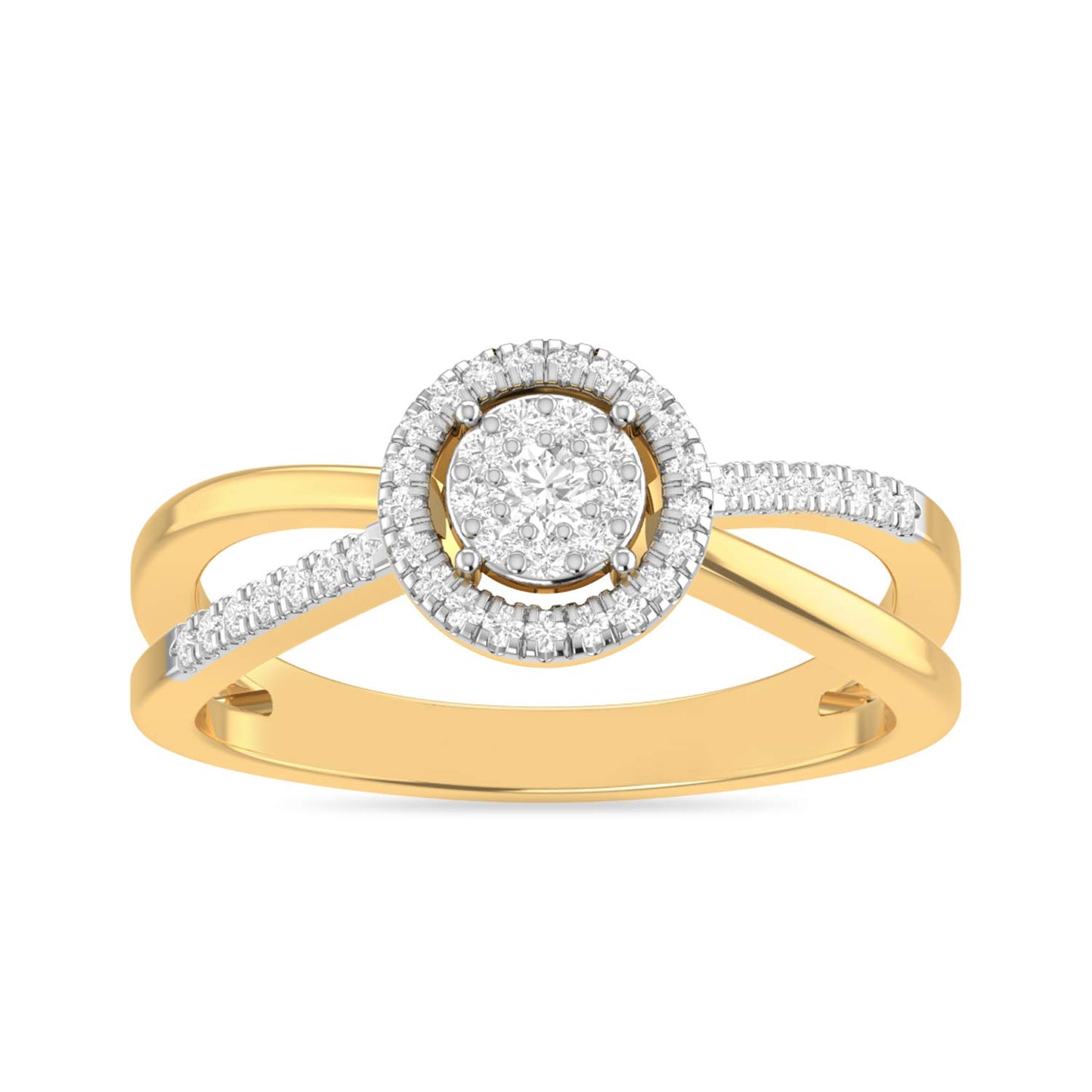 PC Jeweller The Orbicular 18KT Yellow Gold and Diamond Ring for Women