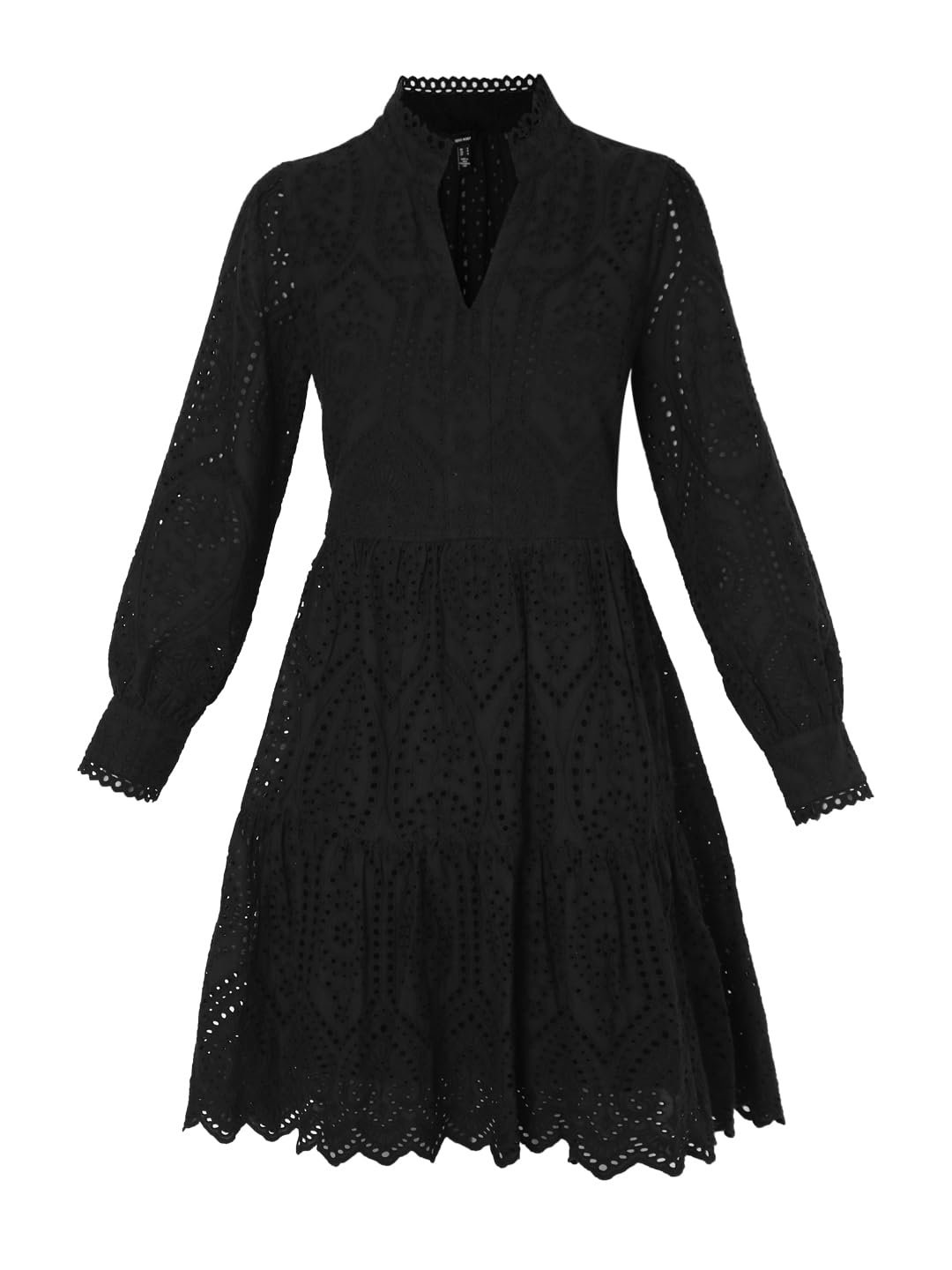 Vero Moda Women's Cotton Fit and Flare Above The Knee Dress (10310699- Black
