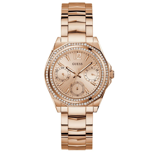 GUESS Womens Stainless Steel Analog Rose Gold Dial Watch-Gw0685L3, Band Color:Rose Gold