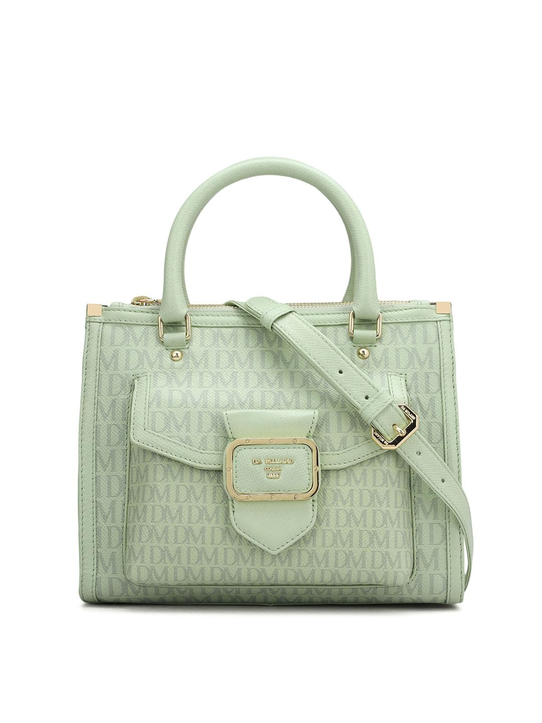 Da Milano Genuine Leather Green Satchel (01184) (Small)