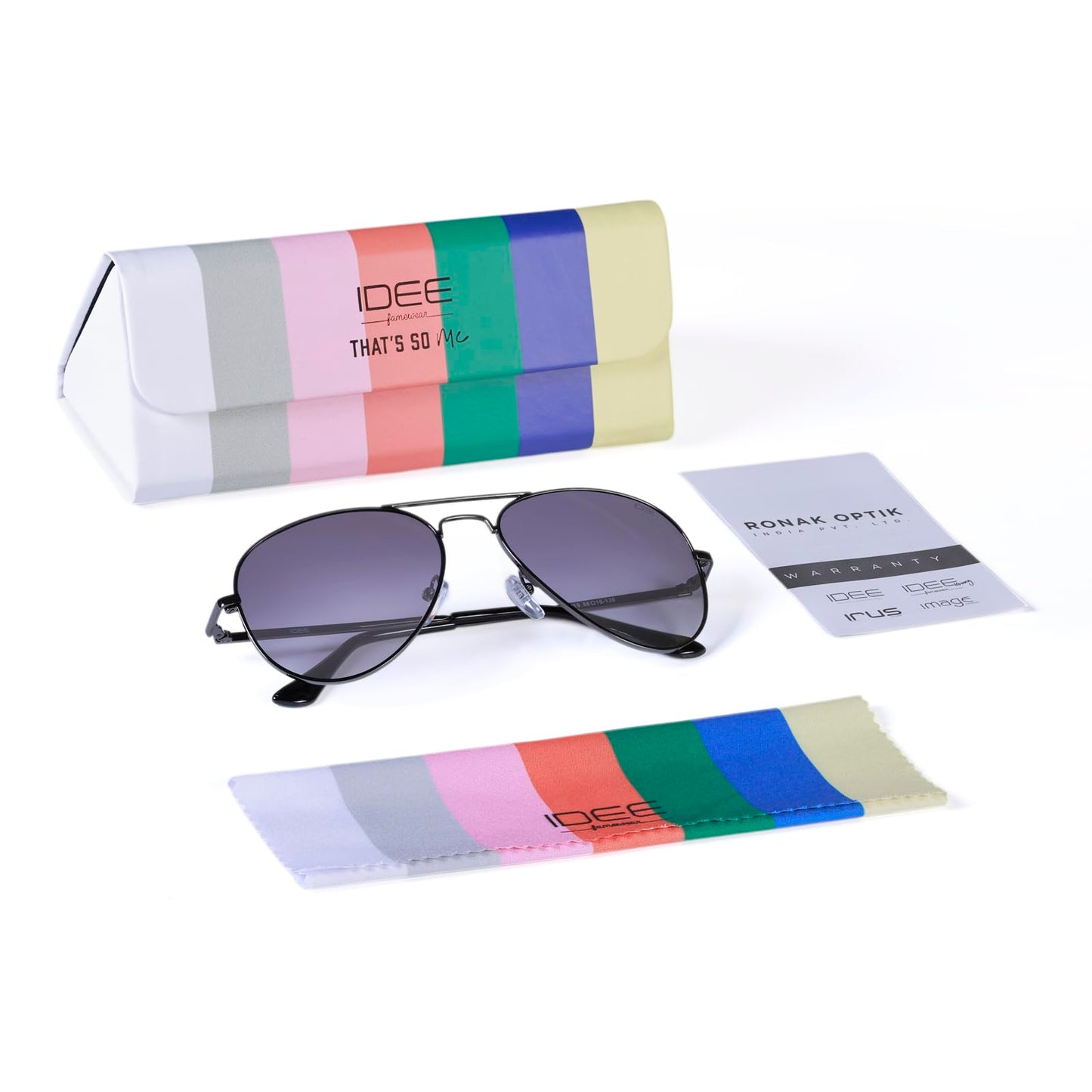 IDEE Ide Famewear Men-Women Aviator Sunglasses Grey Frame Grey Lens Large