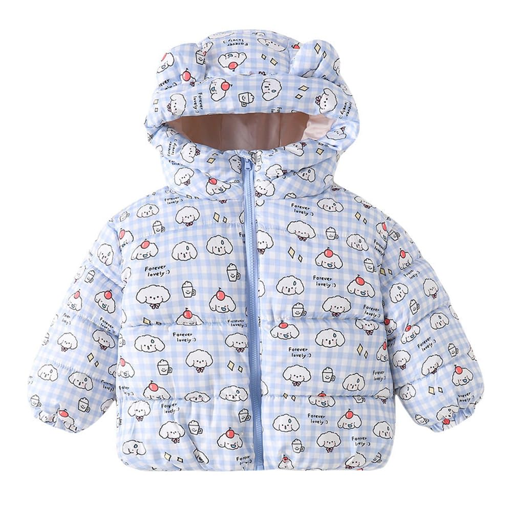 Hopscotch Girls Polyester Waist Length Jackets in Blue Color For Ages 4-5 Years