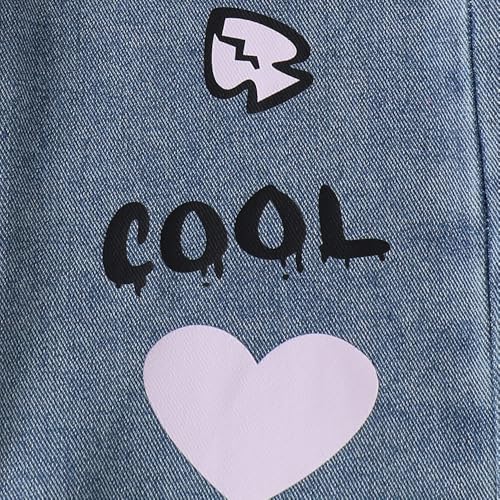 Hopscotch Girls Typography Print Blue Jeans for Ages (4-5 Years)