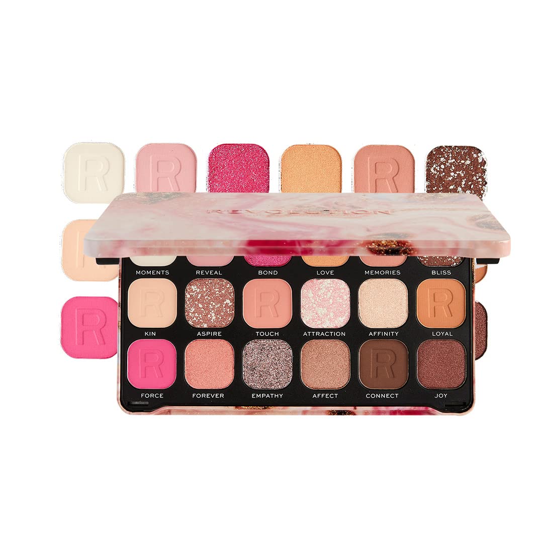 MAKEUP REVOLUTION LONDON Eyeshadow Palette, Highly Pigmented Includes 18 Shades, Long Wearing And Easily Blendable Eye With Shimmary & Matte Finish Forever Flawless (Affinity), Multicolour, Free Size