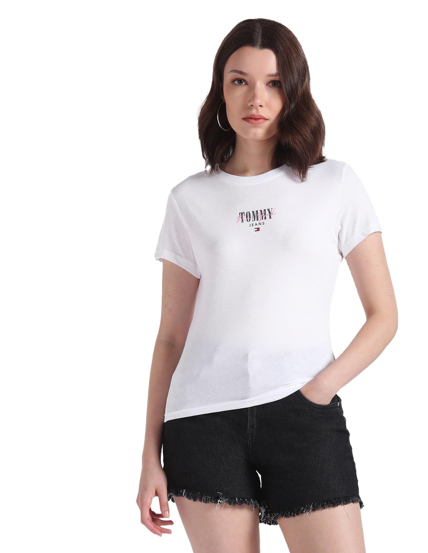 Tommy Hilfiger Womens White Color T-Shirt (M)