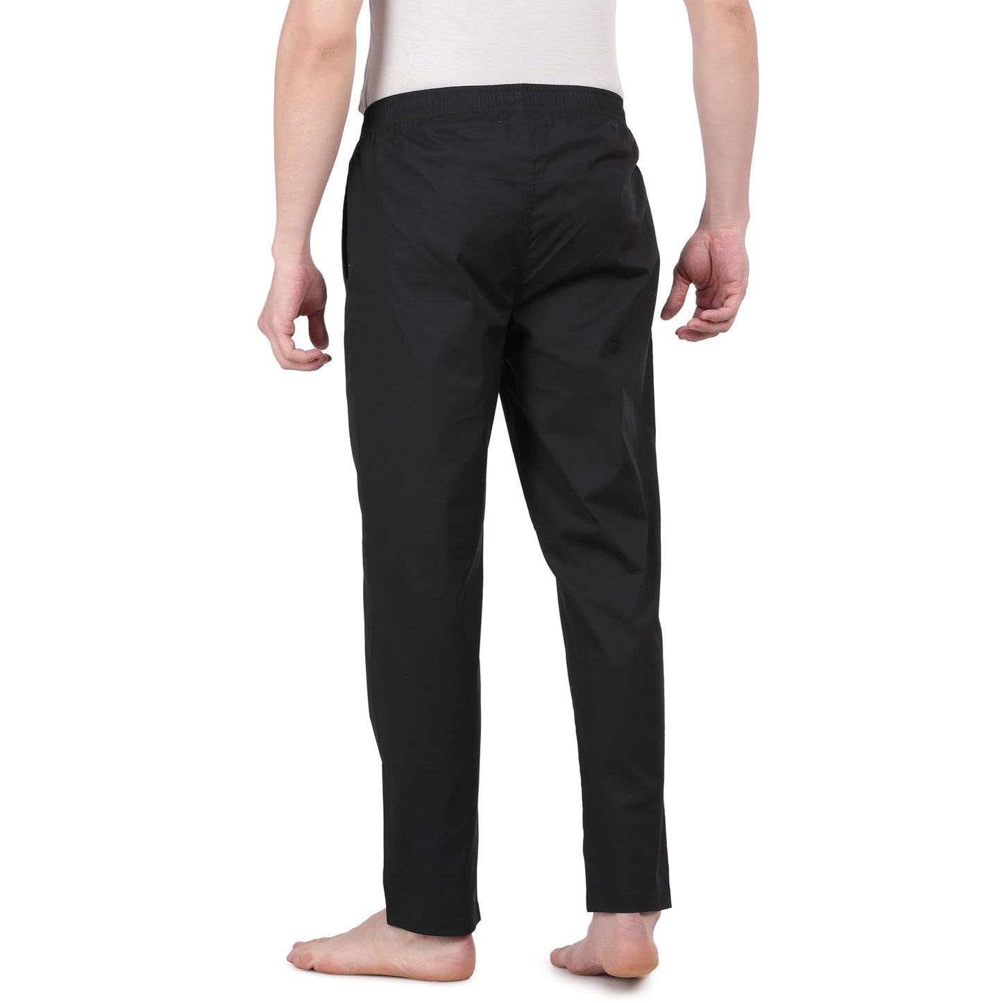 Pepe Jeans Men's Solid Woven Pyjama - BLACK - Medium