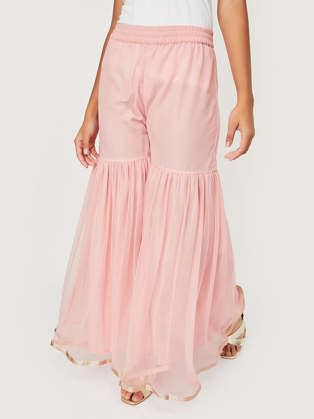 Max Girls Embroidered Sharara Set(Pink_9-10 Y)