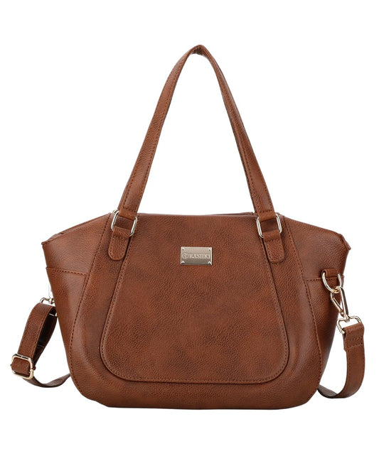 RASHKI FAYE- Womens Handbag | Spacious | Detachable and adjustable Shoulder Strap | Zipper closure and magnetic button (TAN) (TAN)
