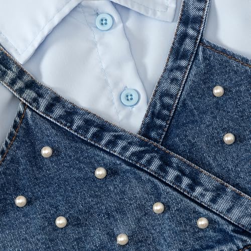 Hoscotch Girls Embellished Blue Short Sleeves Short Set For Ages (5-6 Years)