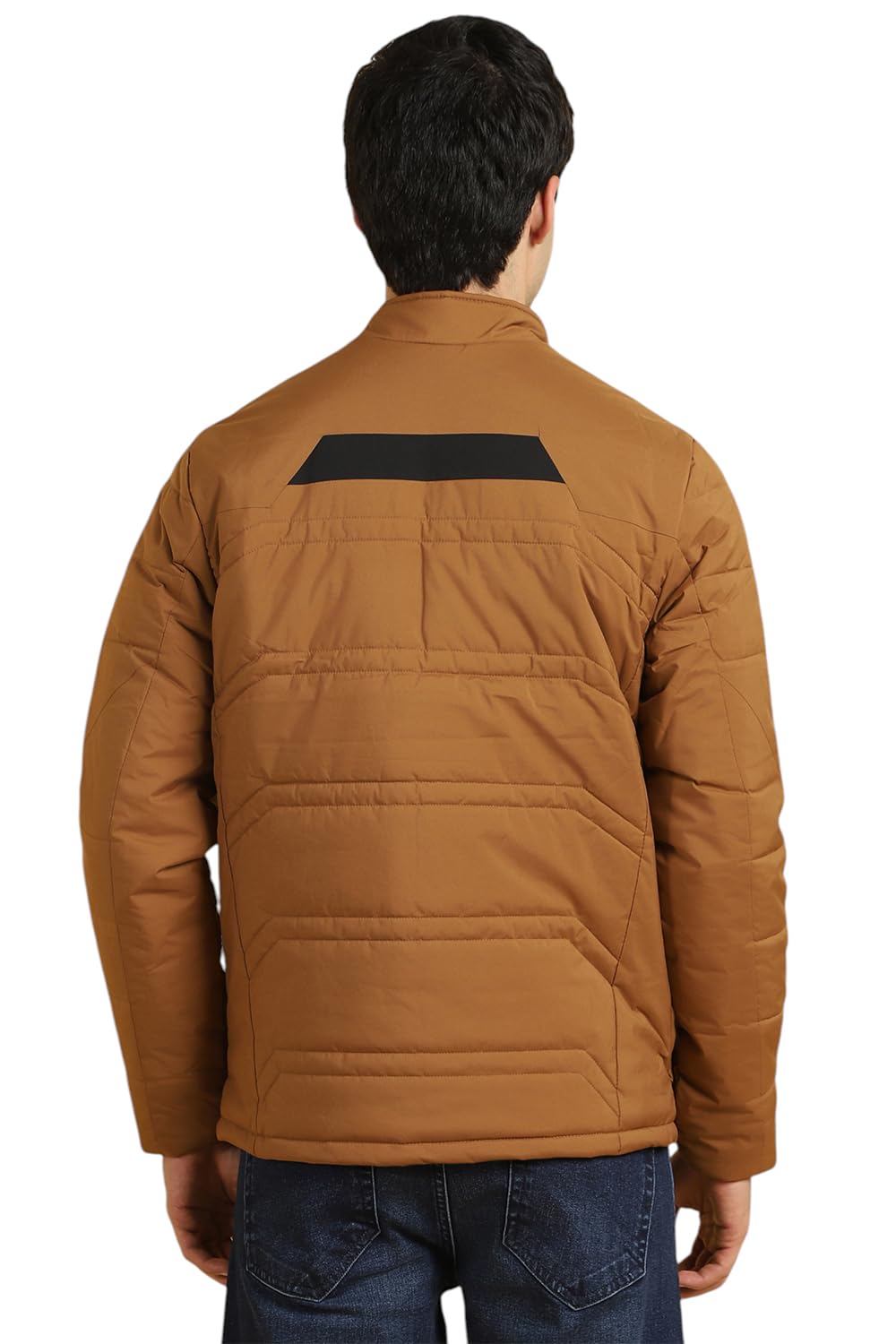Men Brown Solid Full Sleeves Casual Jacket