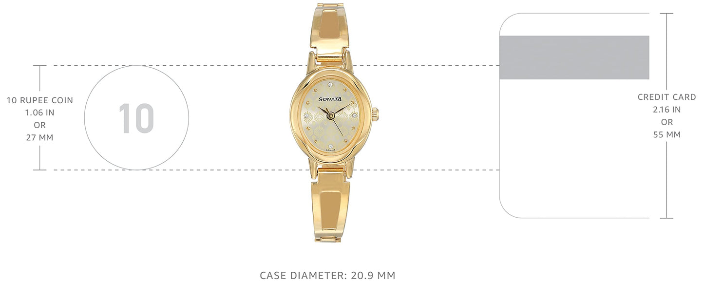 Sonata Pankh Analog Champagne Dial Women's Watch NM8085YM05/NN8085YM05/NP8085YM05