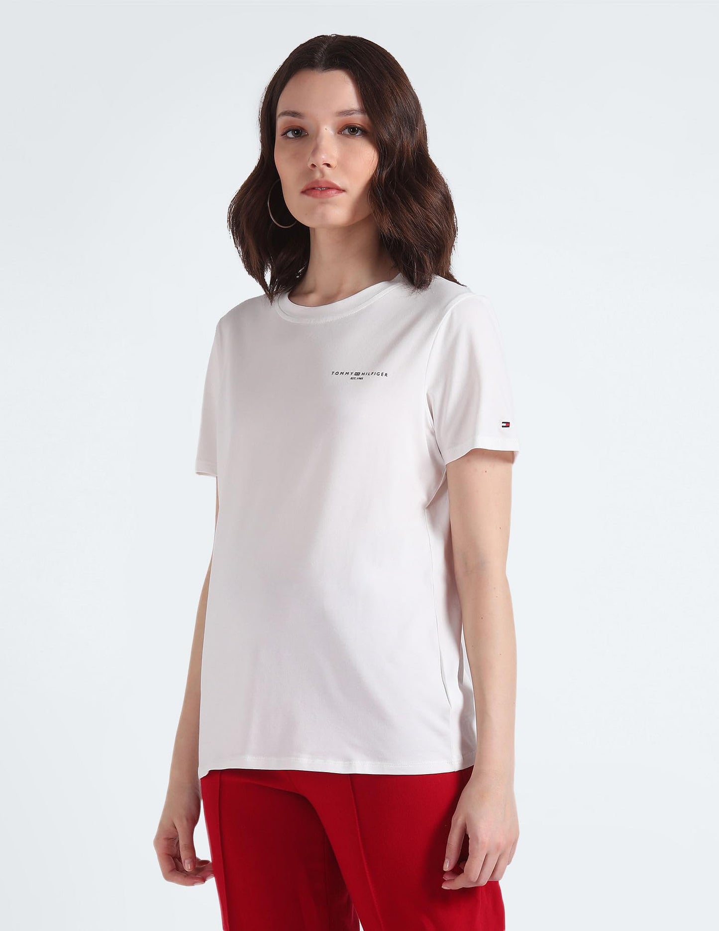 Tommy Hilfiger Womens White Color T-Shirt (0)