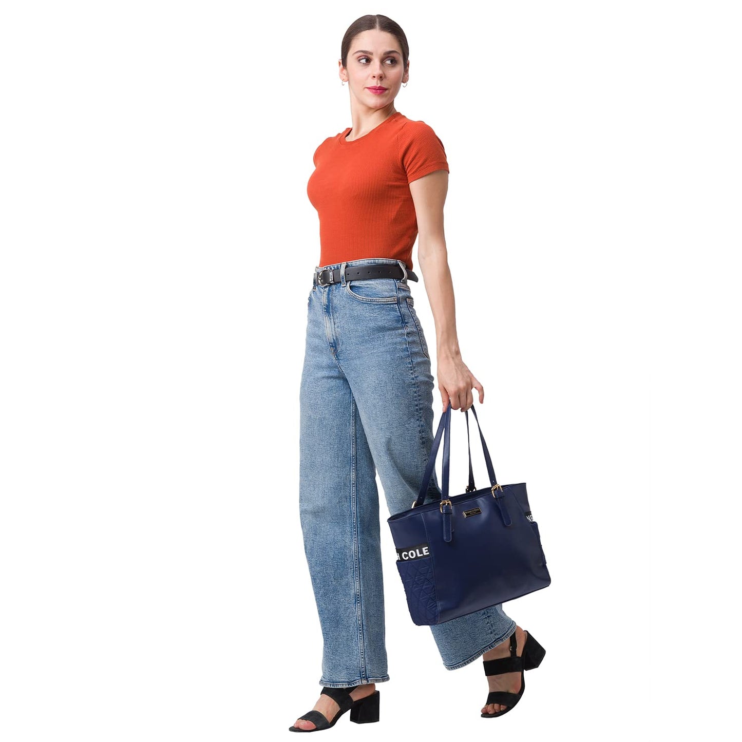 KENNETH COLE Women's Stylish Navy Casual Tote Bag