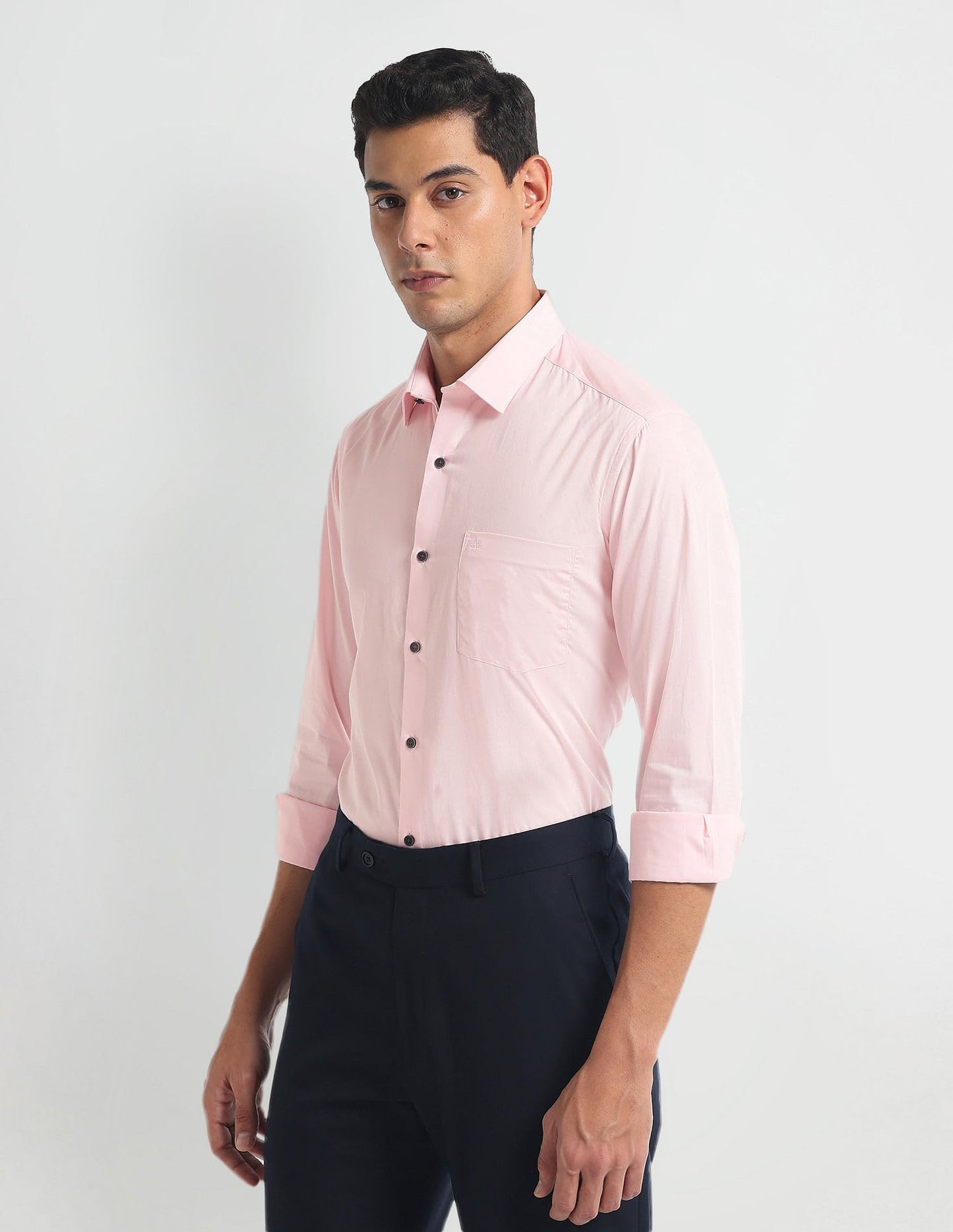 Arrow Men's Slim Fit Shirt (ARMYOSH0137_Pink