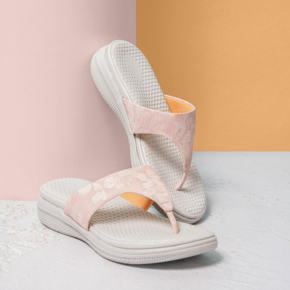 Indifeet Orthopedic Chappals for Women, Women's Stylish Doctor Slippers Footwear, Ladies Fancy Soft Sandal Slipper, Woman Latest Casual Thong Chappal, Lady Fashion Best Daily Use Sandals, Peach