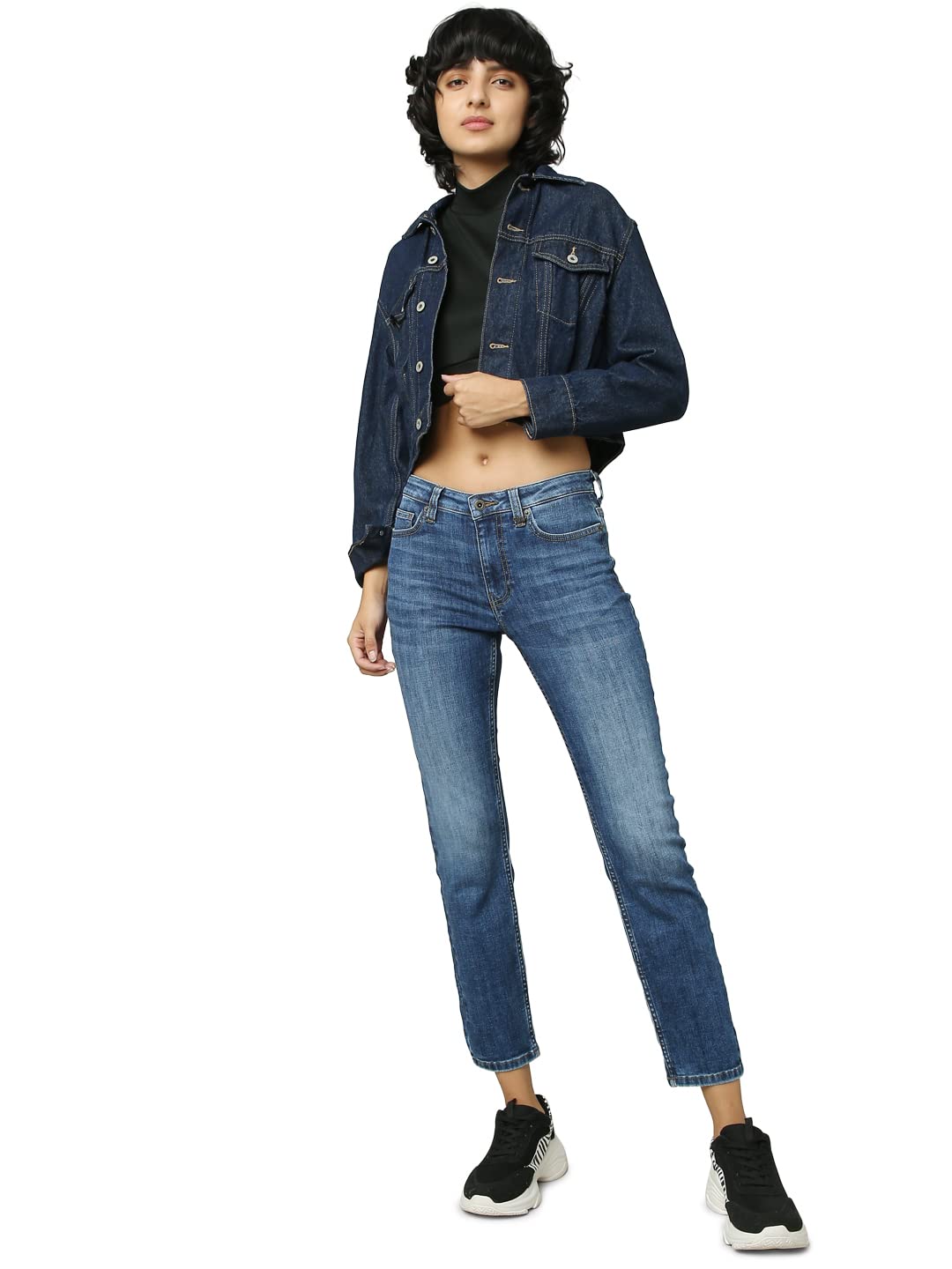 ONLY Women's Regular Jeans (263385801-Dark Blue Denim_Dark 28)