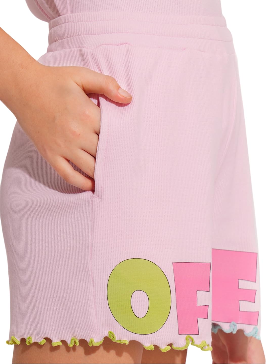 VERO MODA Girls Pink Printed Co-ord Set Shorts