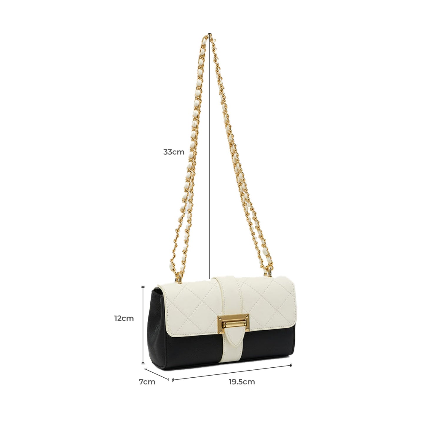 Miraggio Women Estelle Crossbody/Shoulder Bag With Convertible Western Sling (Black & White)