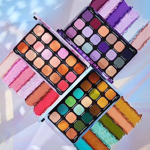 Makeup Revolution- Crystal Aura Forever Flawless Shadow Palette- Aventurine|Unique marbled shade with intense colour pay off|Mix of must-have nudes, shimmery jewelled bronzes & pops of emerald|19.8gm