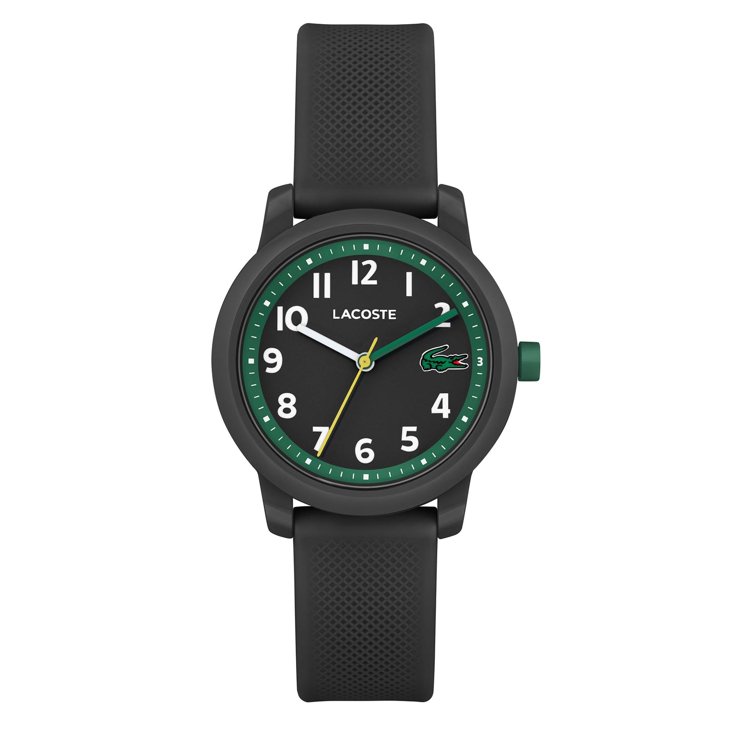 Lacoste Lacoste.12.12 Kids Qtz Basic Black Round Dial Kids Watch|Black Silicone Material|Multi Color Band - 2030042