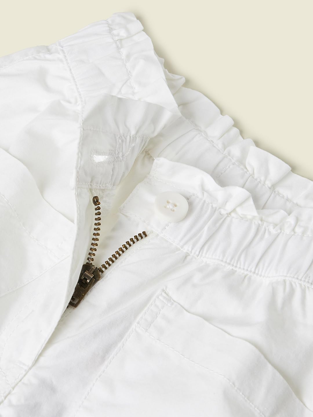Max Girls Solid Shorts(White_3-4 Y)