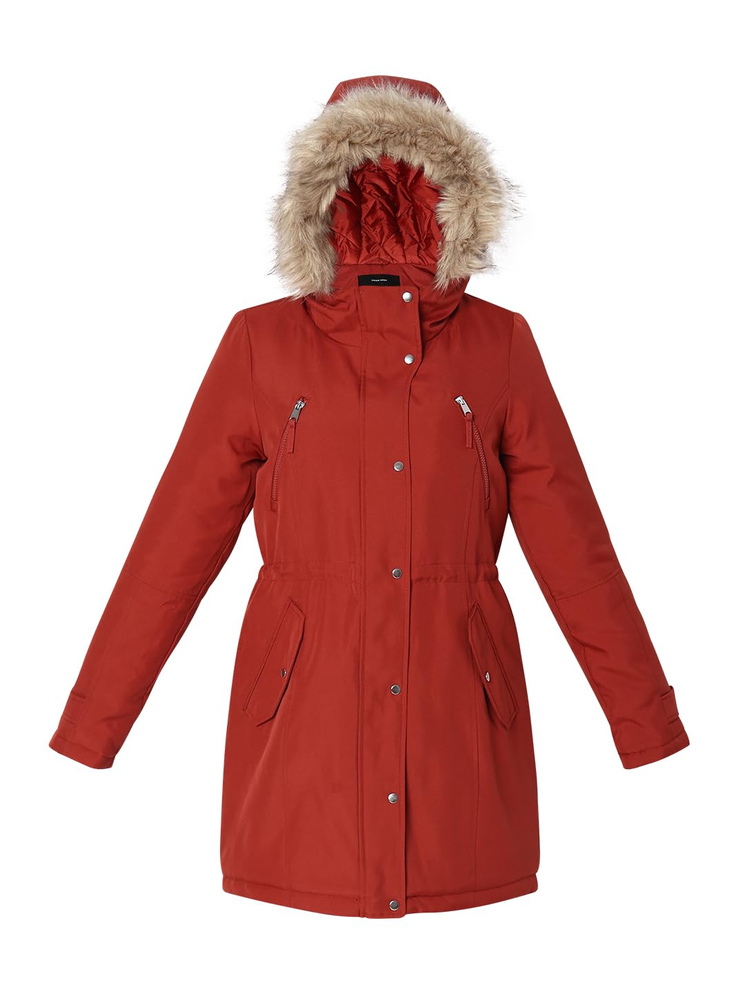 VERO MODA Women's A-Line Coat (10289499-Red Ochre_Red