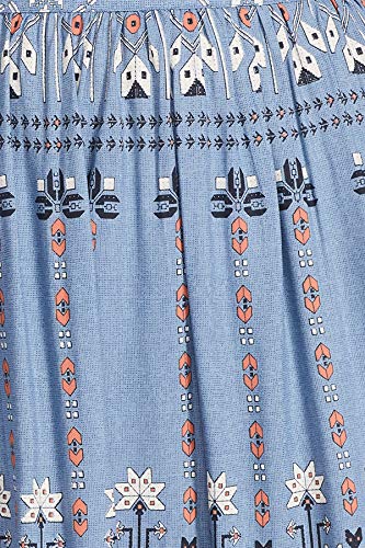 W for Woman Women's Maxi Skirt (20FEW50274-114253_Blue_WM_Blue_M)