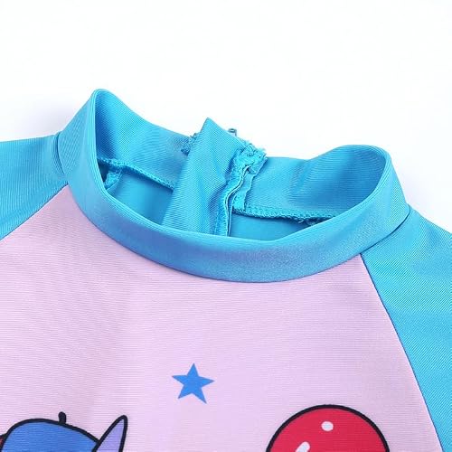 Baby Bucket Swimsuit for Girls | Swimwear with Cap | Swimming Costume | Swimwear and Beachwear(12 Months-18 Months) - (Purple & Blue)