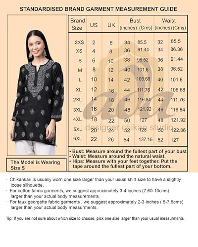 Ada Women Cotton Blend Regular Fit Hand Embroidered Lucknowi Chikankari Printed Kota Doria Short Kurti Top Tunic with Slip A911440 Peach (XL)