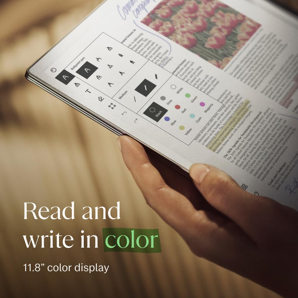 reMarkable Paper Pro Bundle Mosaic Weave Includes 11.8'' Paper Tablet Marker Plus Pen with Eraser and A Book Folio Cover Basalt, Grey